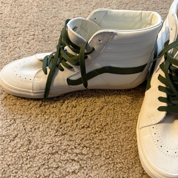 Vans White and Green High-Top Sneakers - Picture 4 of 12